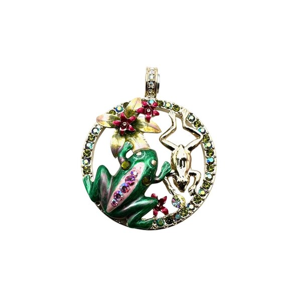 Kirks Folly Womens Crystal Magnetic Enhancer Pendant Frog - Picture 2 of 3